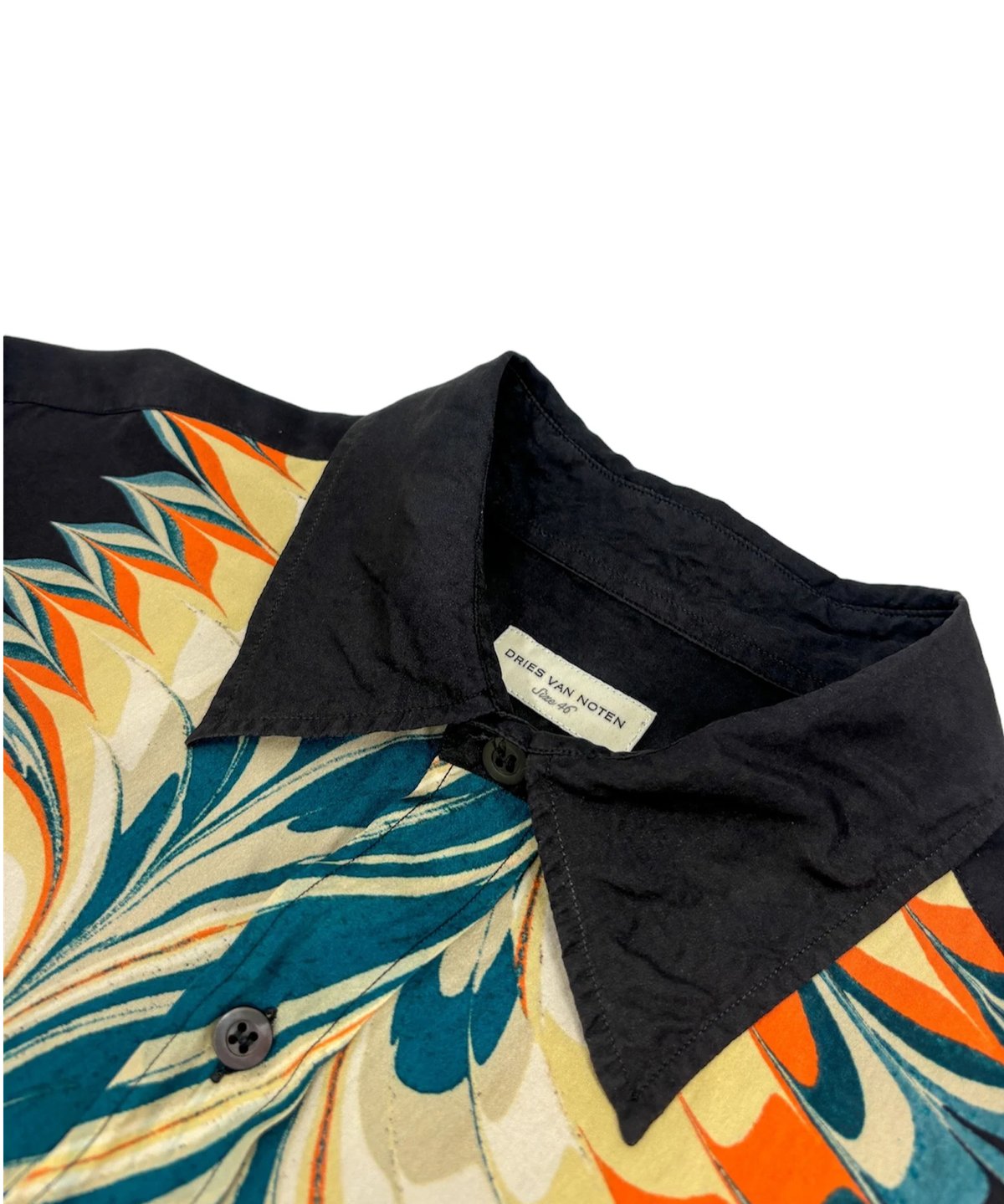 18AW DRIES VAN NOTEN / Marble Print Silk Shirt 18AW DRIES VAN NOTEN / Marble Print Silk Shirt