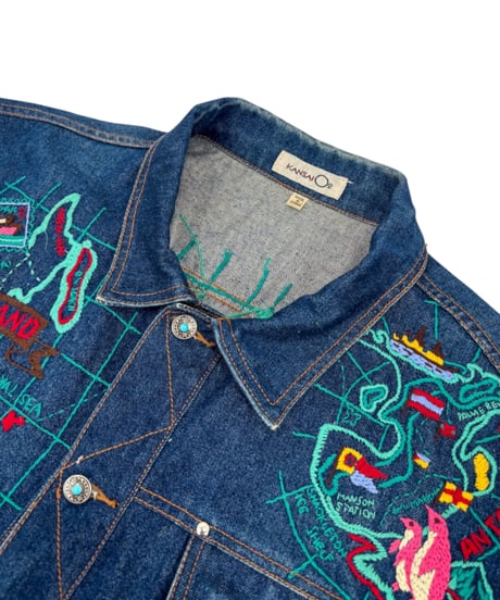 90s KANSAI O2 – Embroidered Trucker Jacket