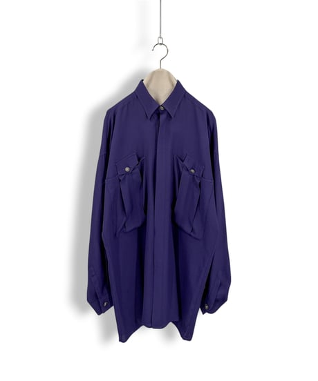 80s〜90s GIANNI VERSACE – Hidden Button-down Georgette Shirt