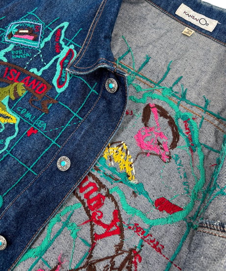90s KANSAI O2 – Embroidered Trucker Jacket
