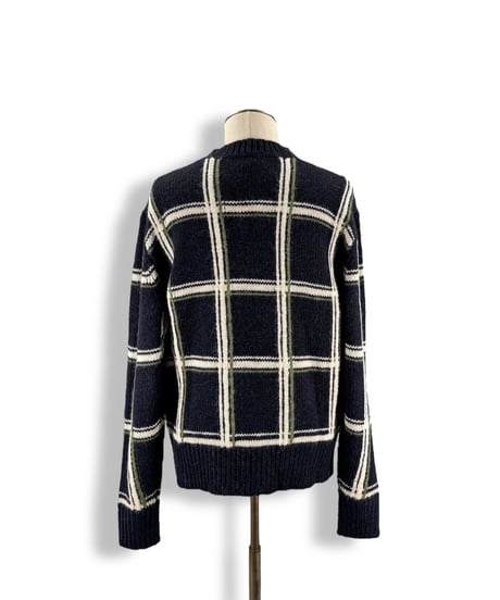 20AW DRIES VAN NOTEN – Windowpane Check Crew Neck Sweater