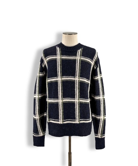 20AW DRIES VAN NOTEN – Windowpane Check Crew Neck Sweater