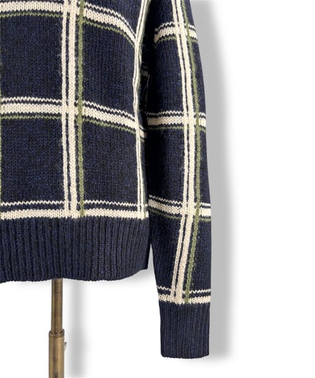 20AW DRIES VAN NOTEN – Windowpane Check Crew Neck Sweater
