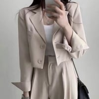 ショート丈ジェケット×ワイドパンツセットアップ　k000010