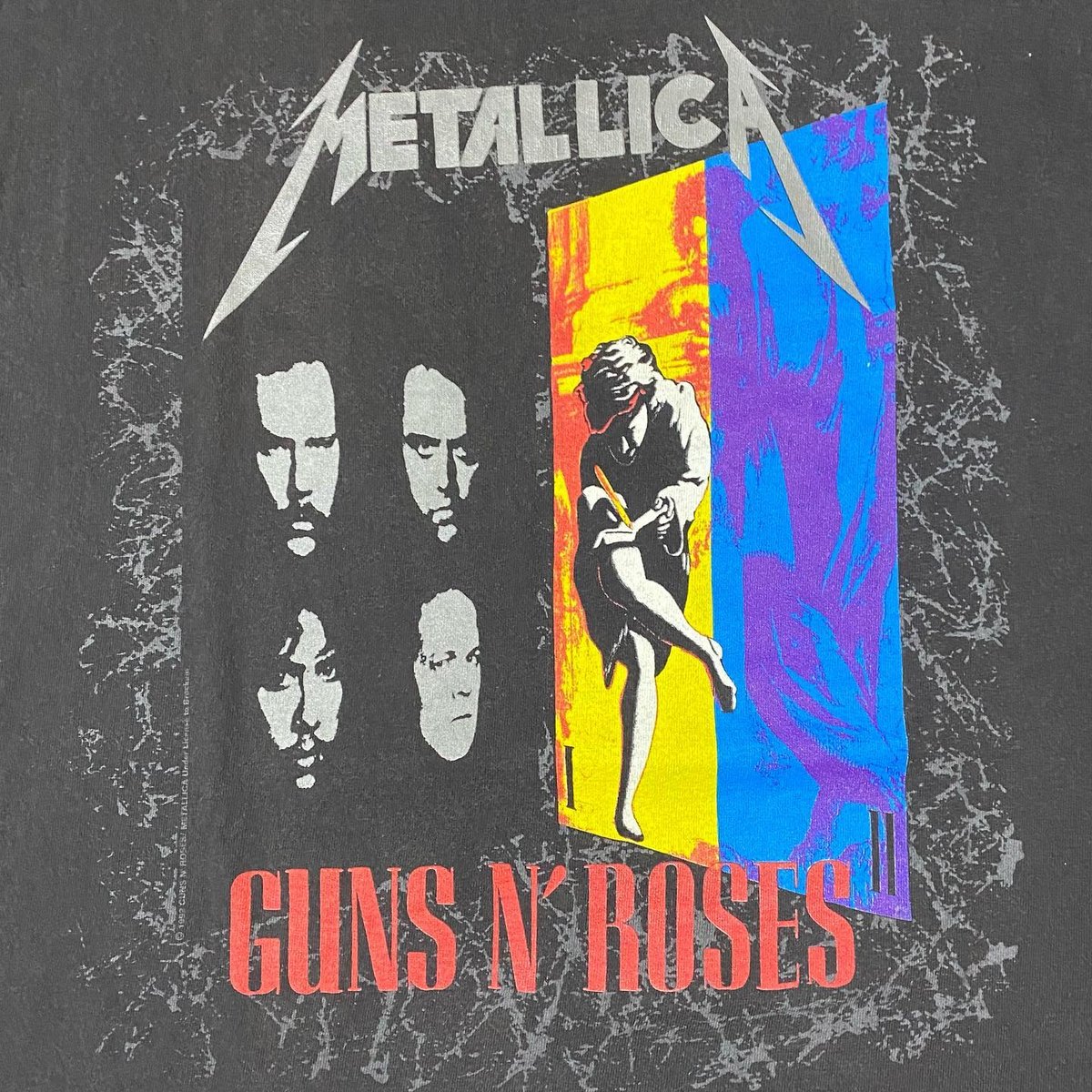 90s BROCKUM ”METALLICA×GUNS N' ROSES“ t-shirt |