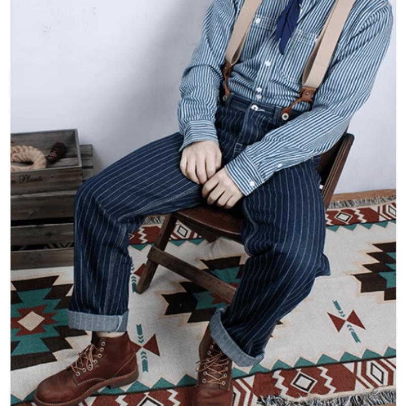 ストライプワークデニムパンツ | KAINA