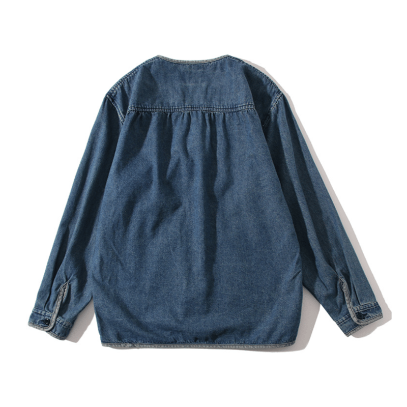ノーカラーデニムジャケット NO COLLAR JEAN JACKET ／ ノーカラー デニムジャケット