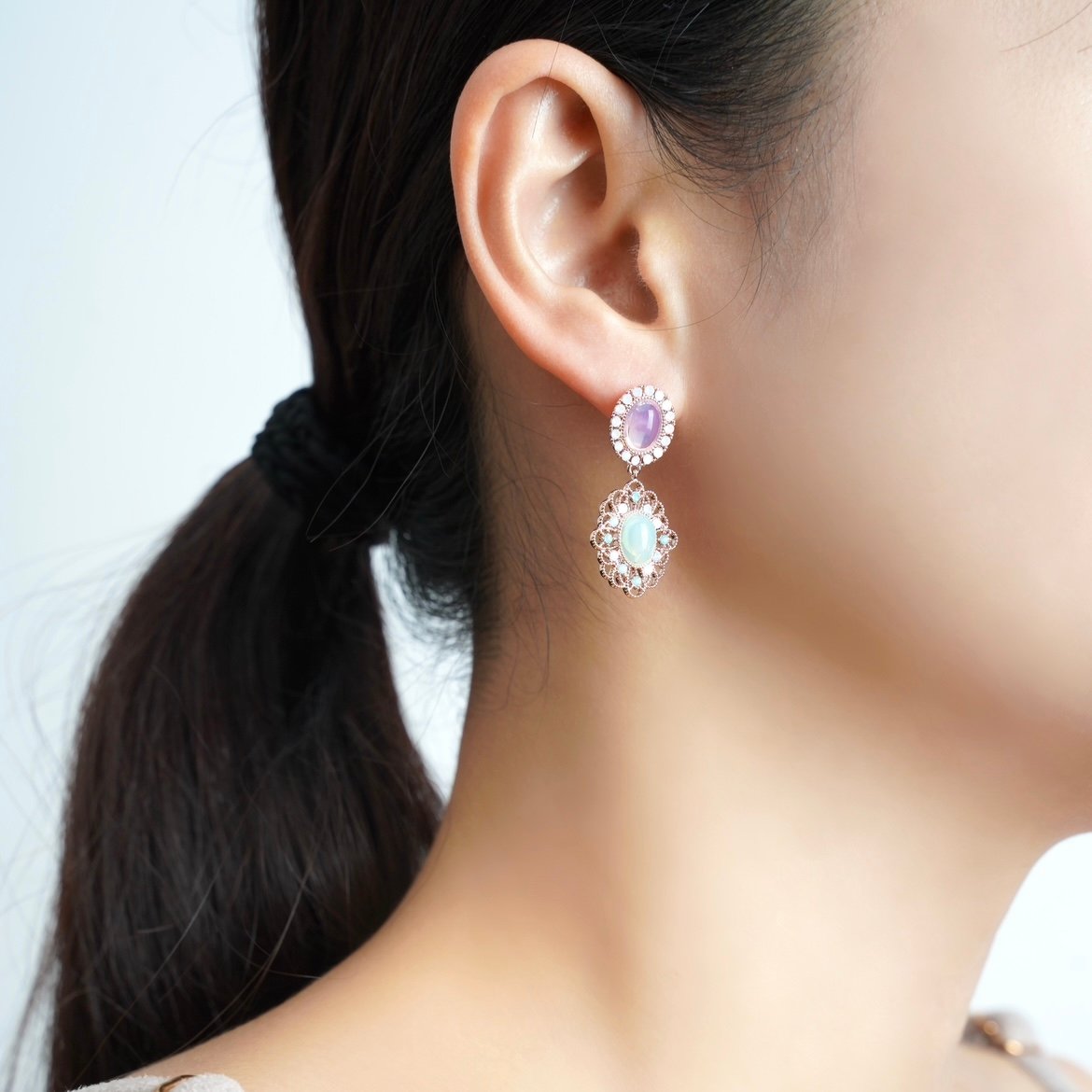 美品　ドナテラペリー二　パール×ストーン　ピアス 8/2(土) 販売開始！】【25th記念アイテム】【2.718】オイスター
