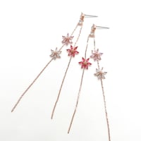 zirconia long flower Rose silver
