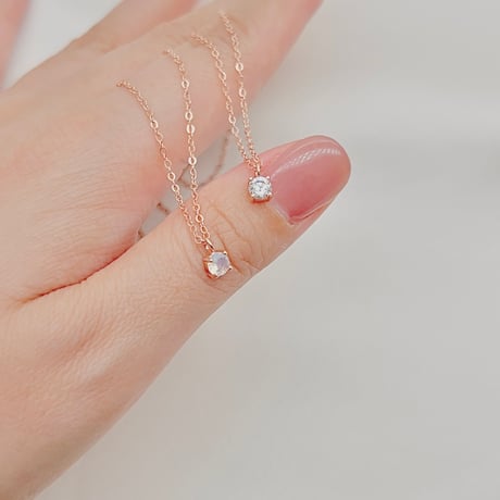 petit diamond stone necklace