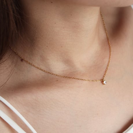 petit diamond stone necklace