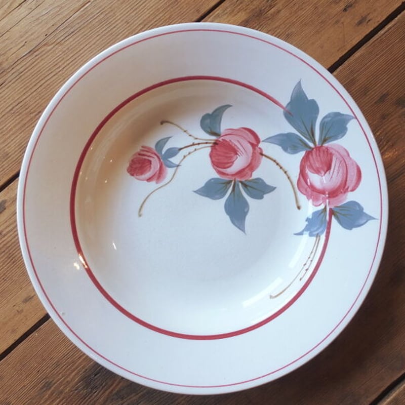 Saint amand 　カンパニュラ　平皿　プレート　赤　フランス Saint amand カンパニュラ 平皿 プレート 赤 フランス Saint amand