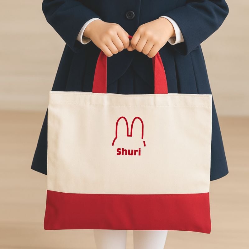 名入れ ／ レッスンバック うさハーフ くまハーフ | Limpomme （リンポム）