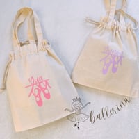 ＼ 名入れ ／　持ち手付き 巾着 バレエシューズ バレエ用品