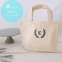 ＼ イニシャル ／ トートバッグ アルファベット リーフ リボン