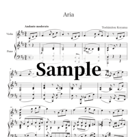 【楽譜019】（sheet music）Toshimitsu Koyama - Air for Violin and Piano in D major