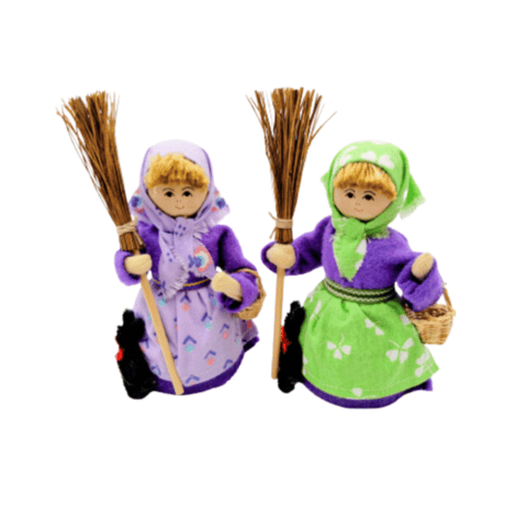 vintage 納まる doll ❀ 木製 * ほうきを持った イースターの女の子