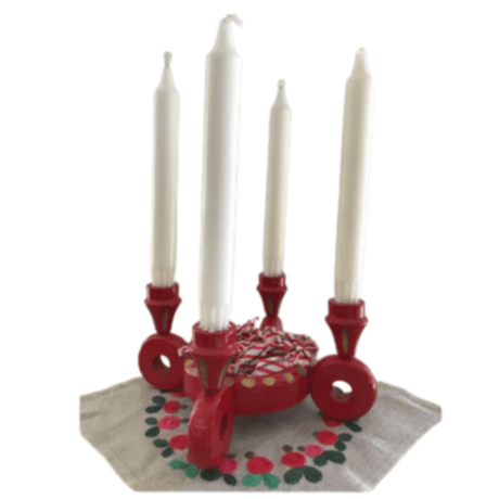 北欧　ヴィンテージ　クリスマス　アドベント　キャンドルホルダー　伝統工芸　ヘムスロイド　ボウル