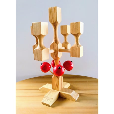 北欧　ヴィンテージ　クリスマス　アドベント　キャンドルホルダー　伝統工芸　ヘムスロイド 　木製りんご