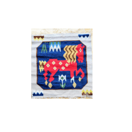 スウェーデン 伝統織物  Rolakan ローラーカン織り　ルーラーカン織り　伝統模様　馬　ウール　アルモーゲ