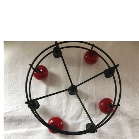 北欧　ヴィンテージ　クリスマス　アドベント　キャンドルホルダー　伝統工芸　ヘムスロイド アイアン　木製りんご