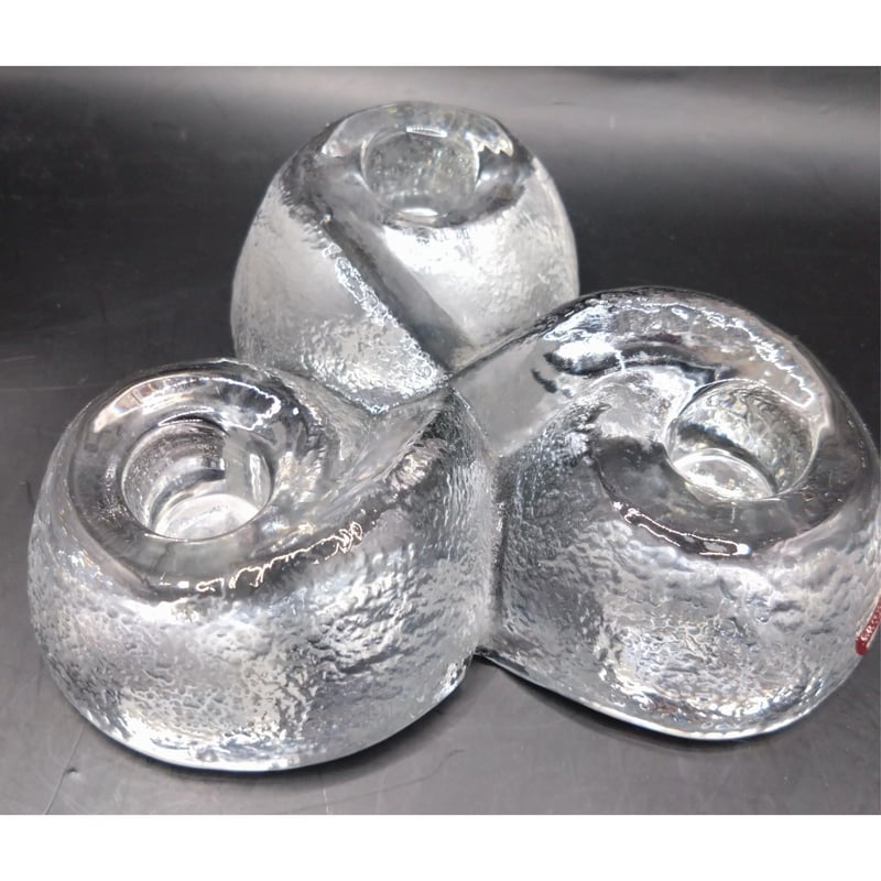 希少 Orrefors オレフォス クリスタル キャンドルホルダー