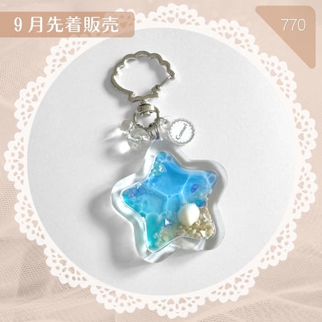 770 / クリアフレーム×海の星型キーホルダー①