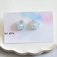 【141】ピアス / キラキラフラワードロップ耳飾り