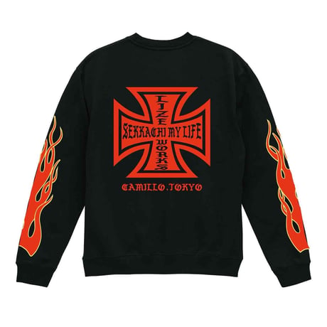 LxC FIRE CREWNECK SWEAT(BLACK)