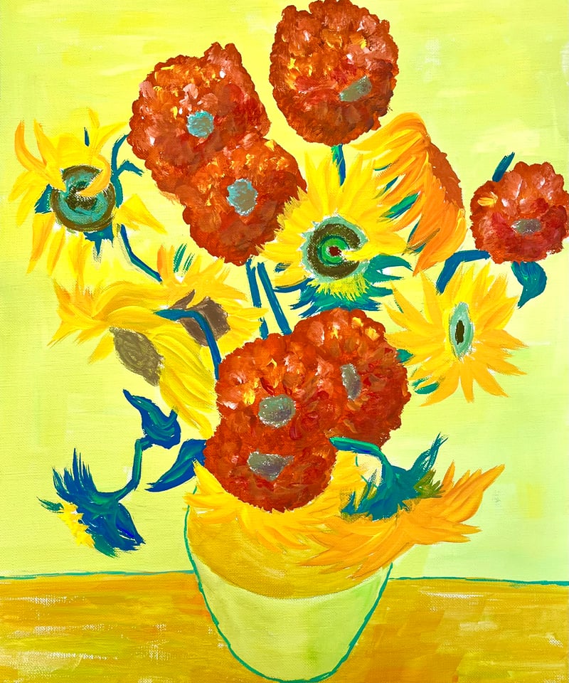 輸入雑貨　フィンセント・ファン・ゴッホ　絵画　『ひまわり』　水晶クリスタルアート 輸入雑貨 フィンセント・ファン・ゴッホ 絵画 『ひまわり』 水晶