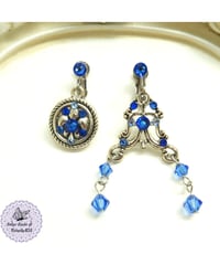 漪水の百合の意志のイヤリング(ピアス)【A ku-ga Waters Aqua Fleur-de-lys Will earrings】