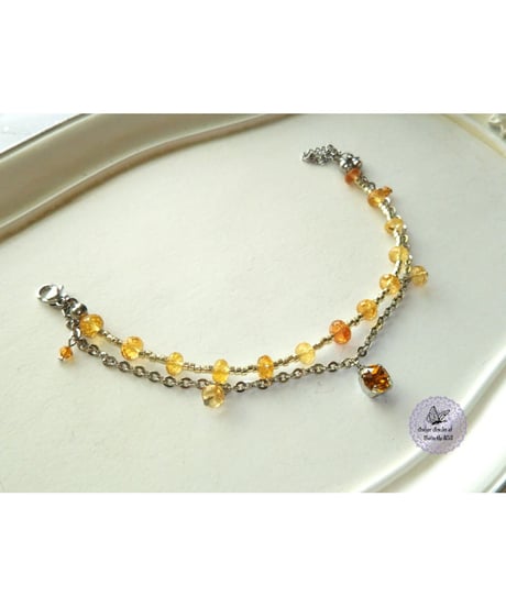 【受注生産】【Dear November Imperial Topaz bracelet】親愛なる黄玉の意志ブレスレット