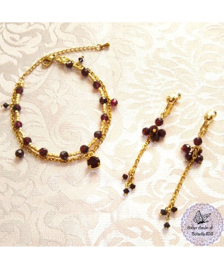 【Dear January Garnet bracelet】親愛なる薔薇柘榴石の意志ブレスレット