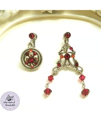 焰火の百合の意志のイヤリング(ピアス)【Izi Flame Ignis Fleur-de-lys Will earrings】