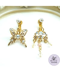 暁光の蝶の意志のイヤリング(ピアス)【Zalag Light Lux Butterfly Will earrings】