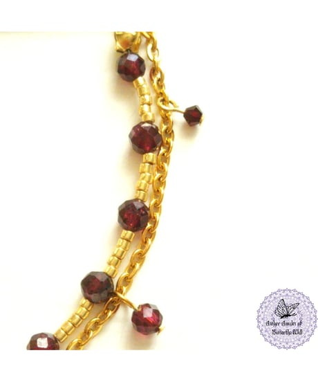 【Dear January Garnet bracelet】親愛なる薔薇柘榴石の意志ブレスレット