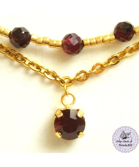 【Dear January Garnet bracelet】親愛なる薔薇柘榴石の意志ブレスレット
