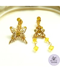 坤土の蝶の意志のイヤリング(ピアス)【Ki ku-ga Earth Terra Butterfly Will earrings】