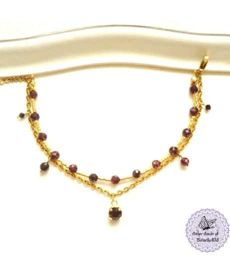 【Dear January Garnet bracelet】親愛なる薔薇柘榴石の意志ブレスレット