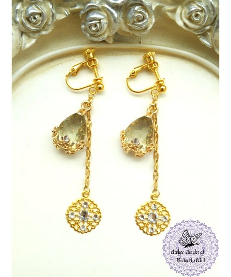 【The Sun of Water's surface earrings】水面に光る太陽イヤリング(ピアス)