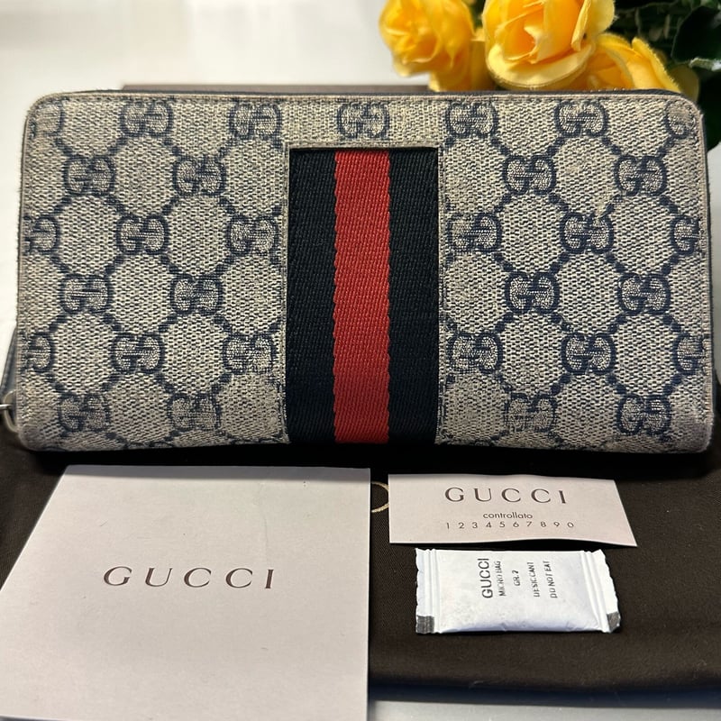 グッチ GUCCI 財布 長財布 GGスプリーム シェリーライン ラウンド