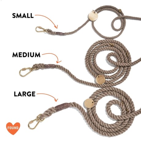 UP-CYCLED ROPE LEASH, ADJUSTABLE【 GREY 】