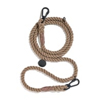 ROPE DOG LEASH, ADJUSTABLE【 MATTE BLACK/NATURAL 】