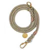 ROPE DOG LEASH, ADJUSTABLE【DARK TAN 】