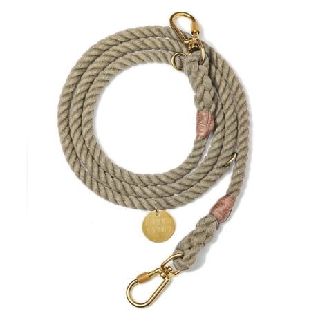 ROPE DOG LEASH, ADJUSTABLE【DARK TAN 】