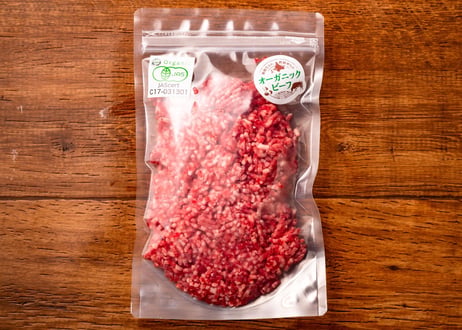【野の花 オフィス】釧路生まれ、釧路育ちのオーガニックビーフ 挽肉 200g