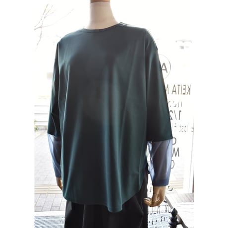 QTUME クチューム　2wey Tシャツ　チャコールグレー　新品　レディース QTUME クチューム 2wey Tシャツ チャコールグレー 新品