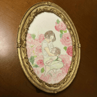 【注文絵画】授乳美人（額縁入り透明水彩）≪制作者：竹中恭子（水彩画家）≫