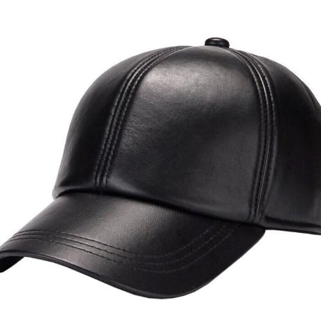 新品セレブレザー celebleather　本革レザー　羊皮　シンプルキャップ　帽子 野球帽型 ブラック　黒