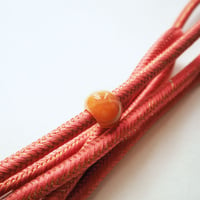 《栄彩苑》正絹　丸組み帯締め　天然石飾り　真朱 7